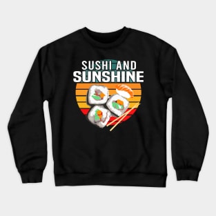 Sushi and Sunshine Retro Vintage Sunset - Cool Summer Crewneck Sweatshirt